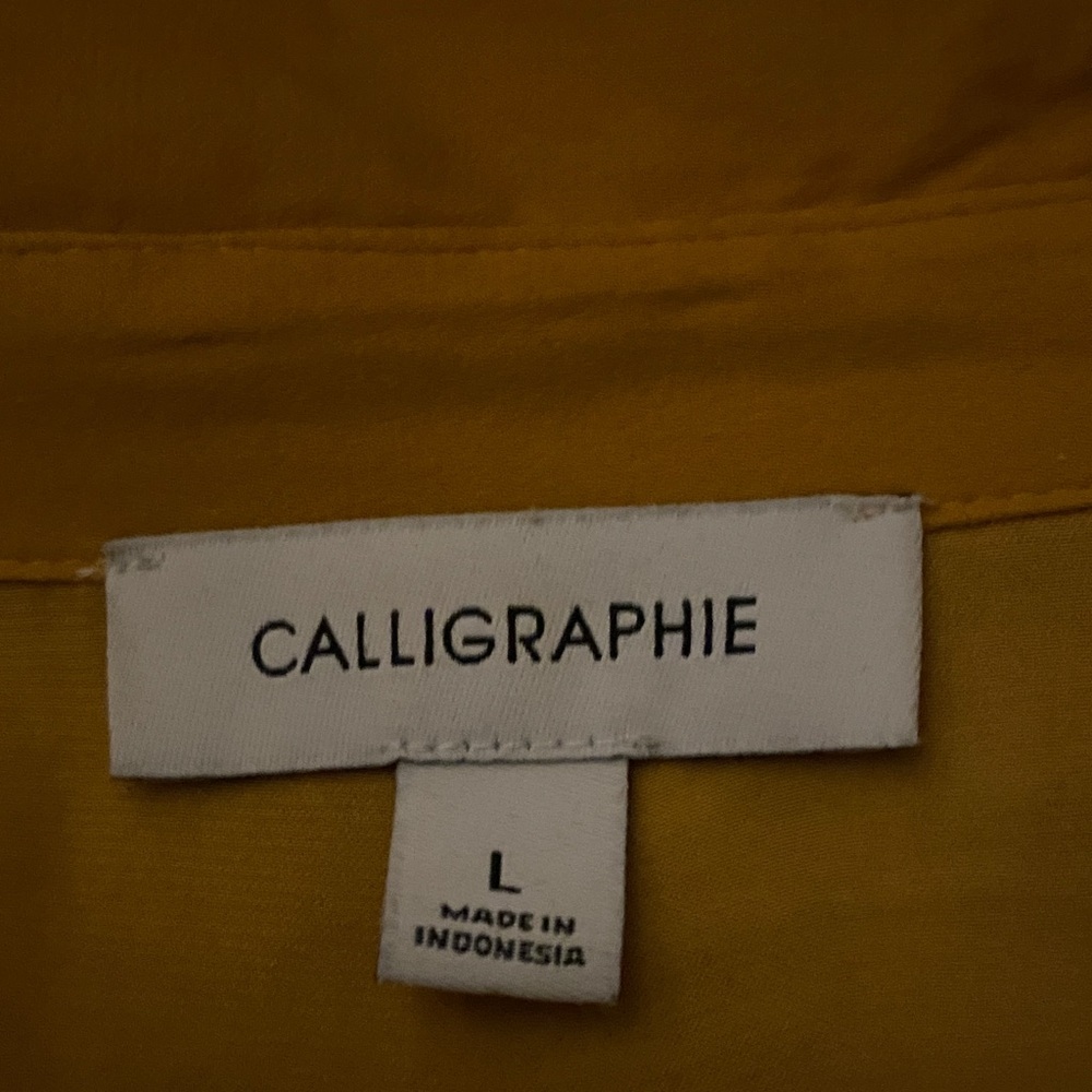 Calligraphie Mustard Blouse for Women - Picture 4 of 4